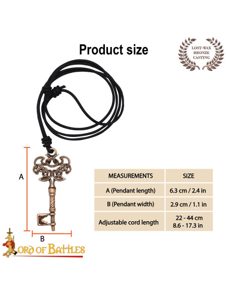 Vikingeløs nøglehængende i bronze,...