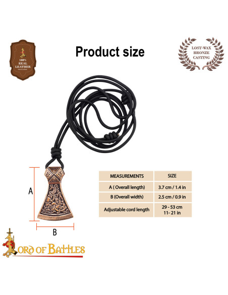 Colgante de hacha vikinga de bronce...