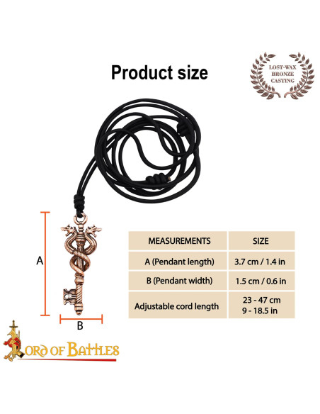 Colgante llave dragón bronce poder...