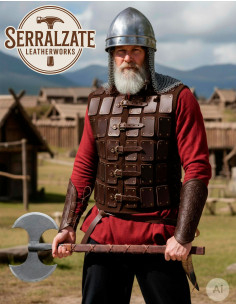 Viking leren strijder brigantina, bruin 2