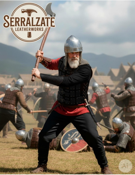 Zwarte Viking leder wapenschort