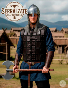 Zwarte Viking leder wapenschort