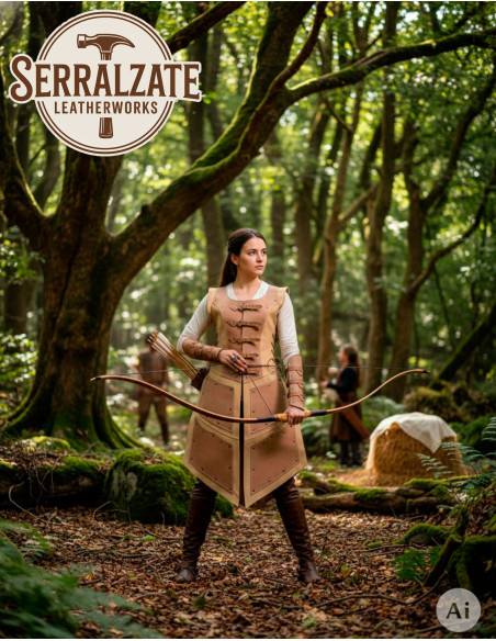 Traje arquera medieval premium en...