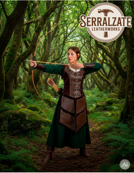 Traje arquera medieval premium en...