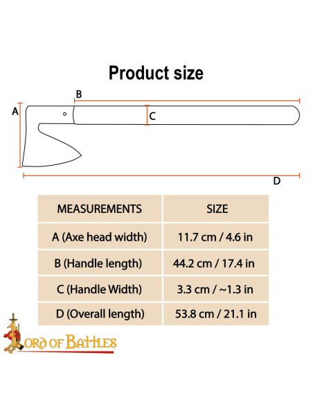 Hacha histórica Siglo XIV acero...