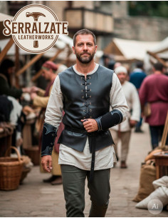 Middelvejds skovrider armbånd i sort læder 2