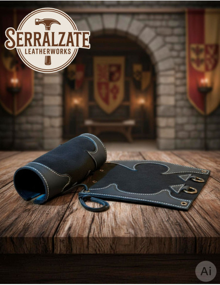 Schwarze Leder-Armbänder für Waldläufer