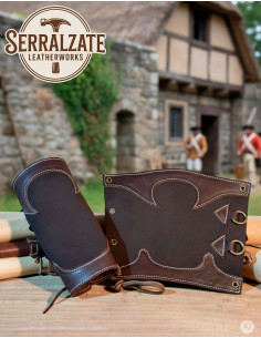 Middeleeuwse huiden boswachtersarmbanden, donkere bruin