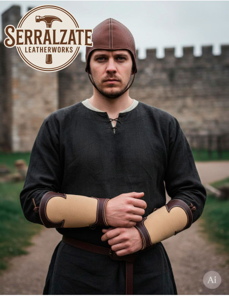 Middelalderlige ranger læderarmbånd i...