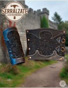 Armbänder der Ritter der Blätter aus schwarzem, geprägtem...