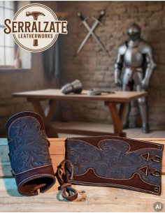 Armbänder Der Herr des Blattes aus geprägtem braunen Leder