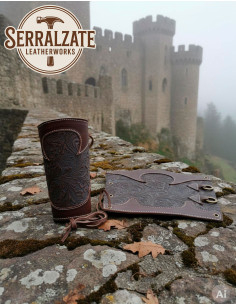 Armbänder Der Herr des Blattes aus geprägtem braunen Leder 2