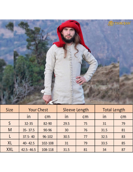 Jubón medieval siglo XIV en lino...