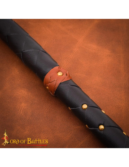 91 cm gevlochten leren zweep met...