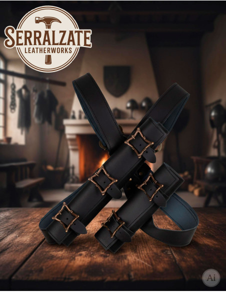 Doppel-Klingenholster mit Gürtel für...