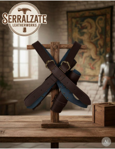 Doble tahalí de espadas con cinturón para LARP en marrón... 2