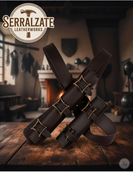 Doble tahalí de espadas con cinturón...