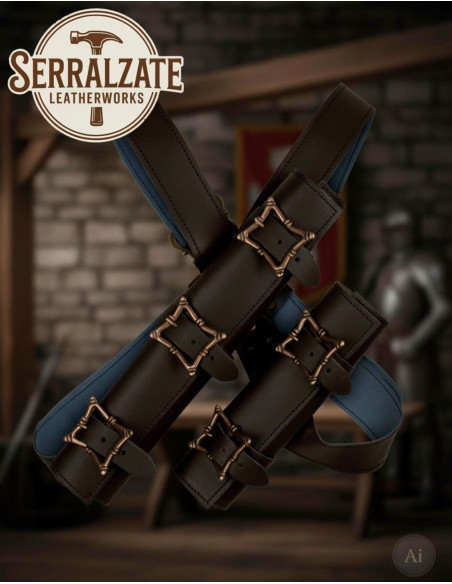 Dubbele zwaardholster met gordel voor...