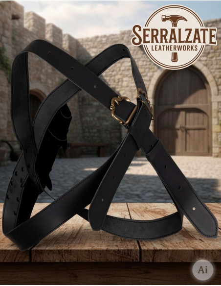 Tahalí med bælte til at hænge sværdet...