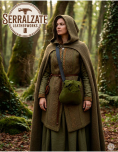 Bolsa Elara, la guardiana de la flora, cuero verde 2