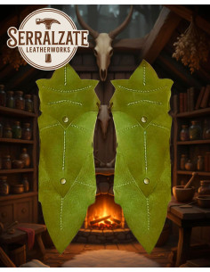 Elara-Armbänder, die Wächterin der Flora, grüne Leder