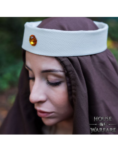 Medieval hårbånd, type Garlanda eller rulle i hvid