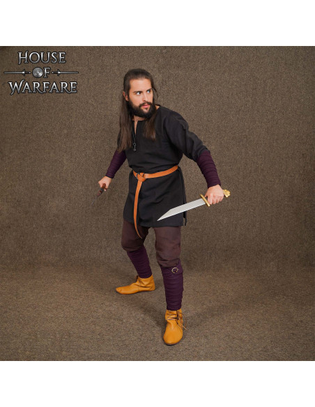 Vikingermanchetter i Mørkebrun Lærred...