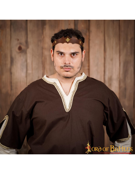 Diadema de cuero y latón para...