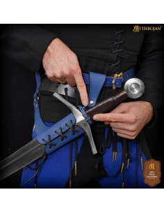 Tahalí de cuero genuino medieval ajustable, mano izquierda