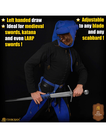 Verstelbare middeleeuwse leren schede...