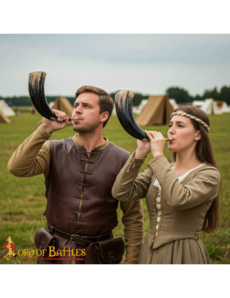 Vikingtrompet met massief messing...