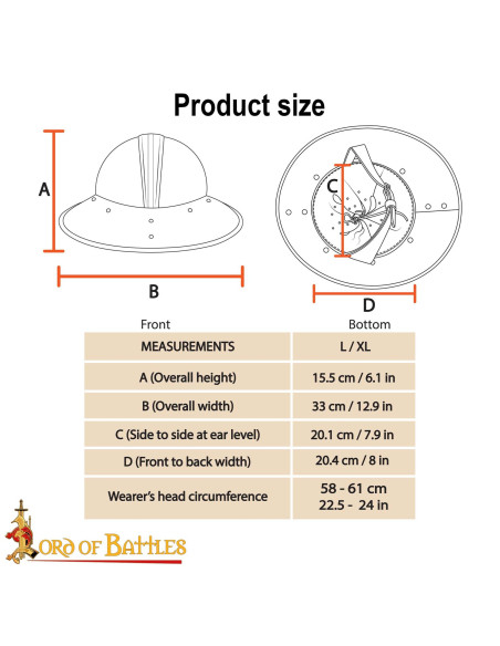 Engelse infanterie Kettle Medieval Helm