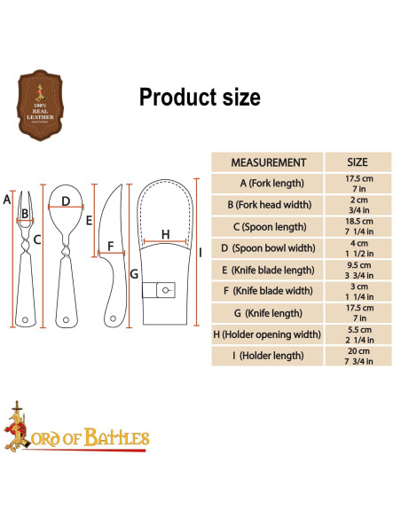 Middelalderlig bestik sæt i rustfrit...