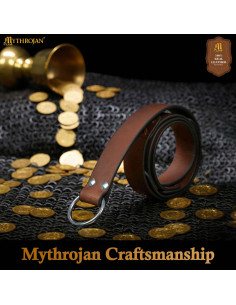 Duurzame middeleeuwse LARP-krijger leerriem met bloemen