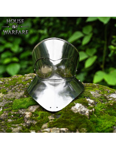 Authentieke stalen gorget uit de 15e eeuw met barbote