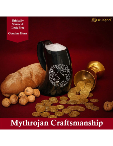 Wikingerhornbecher mit Drache und Gürtel