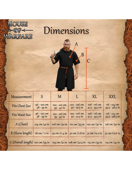 Padded medieval gambeson with half...