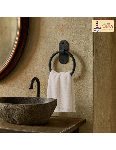 Vintage rustik håndklædeholder i...