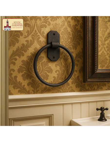 Vintage rustik håndklædeholder i...