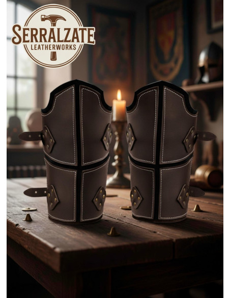 Brazaletes cuero marrón genuino...