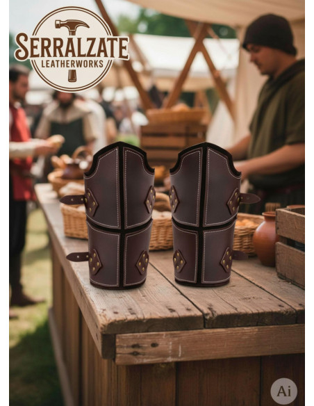 Echte braune Lederarmschützer für...