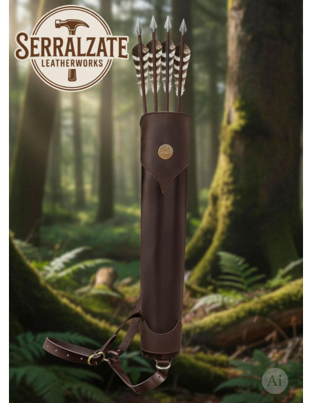 Echte leren quiver voor op de rug