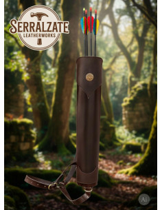 Echte leren quiver voor op de rug