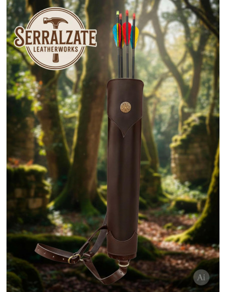 Echte leren quiver voor op de rug