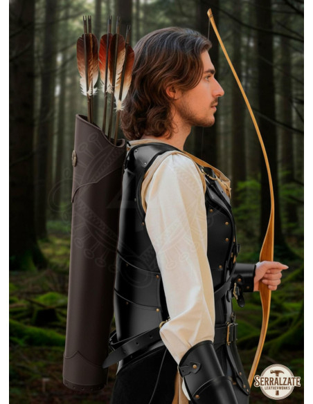 Echte leren quiver voor op de rug