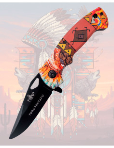 Navaja de campo Third negra modelo Toro Sentado (19,3 cm.)