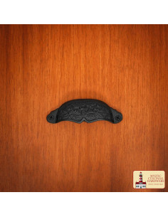 Tirador rústico hierro fundido hoja para gabinete