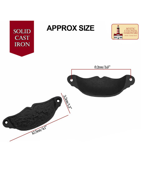 Tirador rústico hierro fundido hoja...