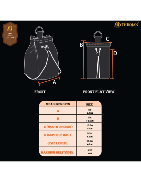 Middelalderlig Suede Pung til LARP og...