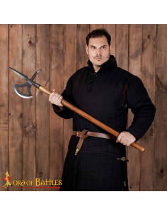 Middelalder Halberd S.XVI i kulstofstål forge